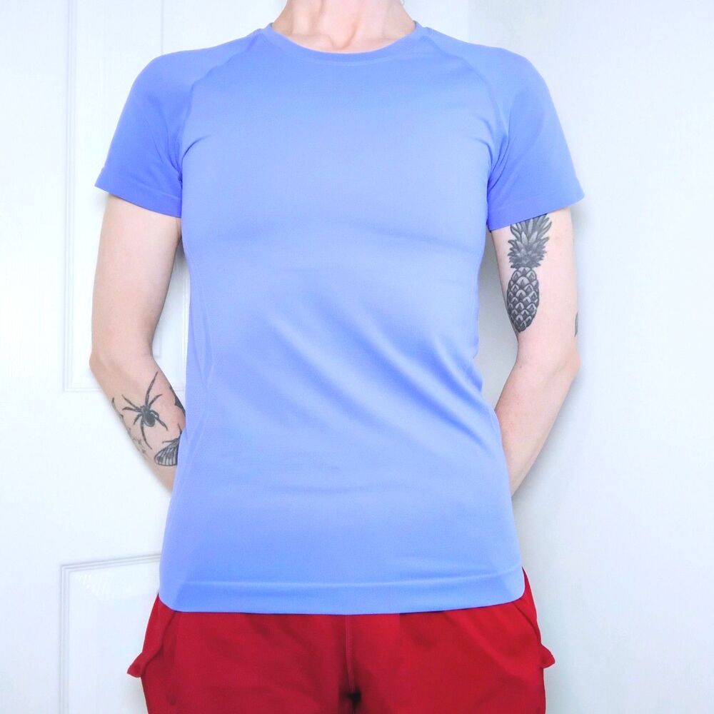 CRZ Yoga Seamless Activewear Top Short Sleeve Size XS Wild Indigo